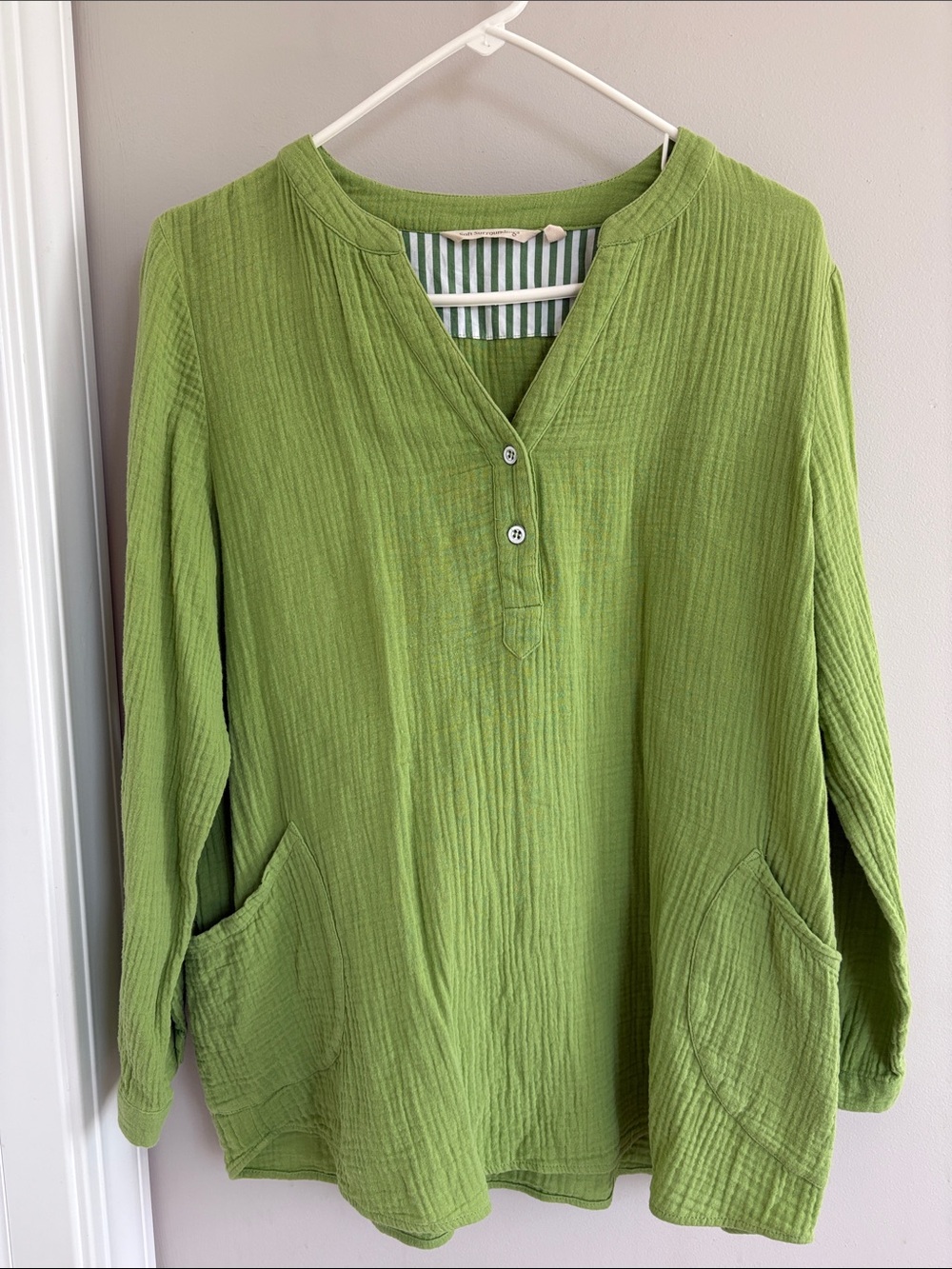 Soft Surroundings Santorini Gauze Tunic Green Size Petite Large